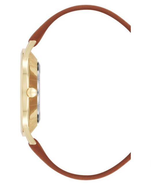 ナインウェスト レディース 腕時計 Women s Quartz Signature Brown Leather and G -Tone Watch 34mm Brown G -Tone