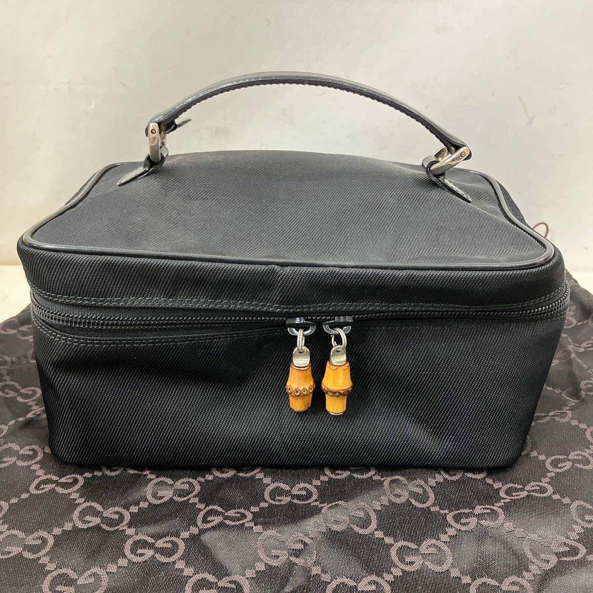 美品 GUCCI グッチ 032 1956 0150 バンブー ポーチ ケース GUCCI バニティバッグ 032・1956・0150 バンブー 化粧ポーチ