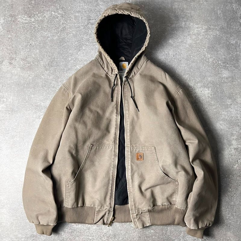 90s Carhartt 中綿 キルティング ライナー ダック アクティブ ジャケット XL / 90年代 オールド カーハート ブラウン