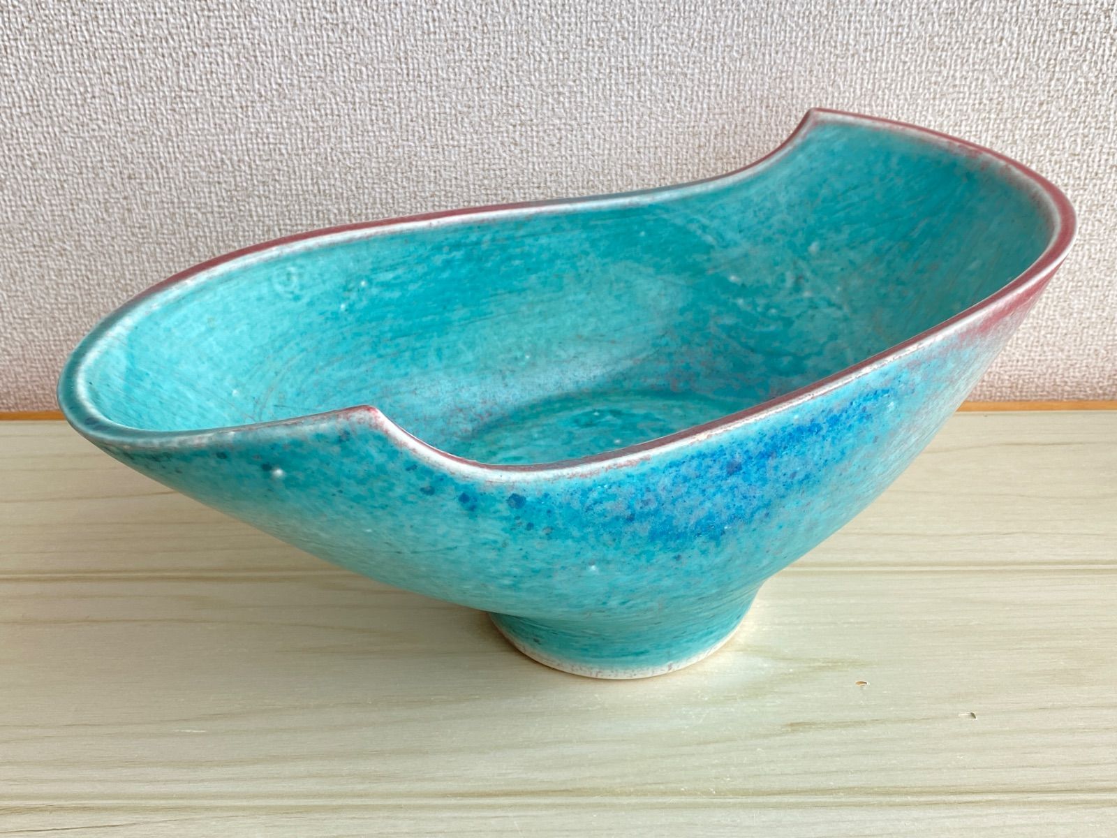 未使用　月夜野工房　ガラス大型花器　水盤　大皿　585×470 大皿.花器 未使用 月夜野工房 ガラス大型花器 水盤 大皿 585×470 未使用