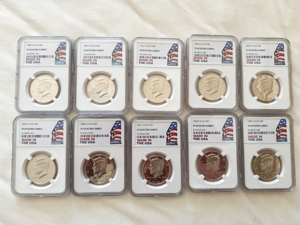 NGC PF69 Ultra Cameo 2000-2009年 50C 10枚組 NGC PF69 Ultra Cameo 2000-2009年 アメリカ Clad Quarter 50
