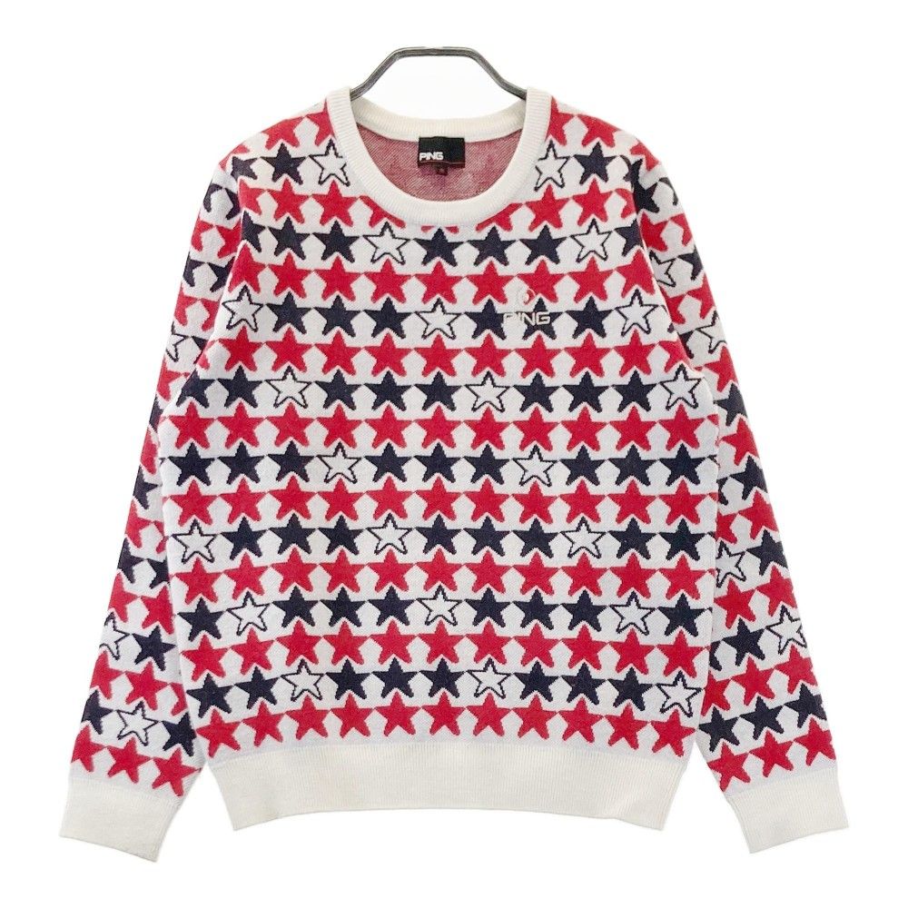 PING レディース セーター PING APPAREL】メッシュジャカードクルーネックニット ＜GOLD