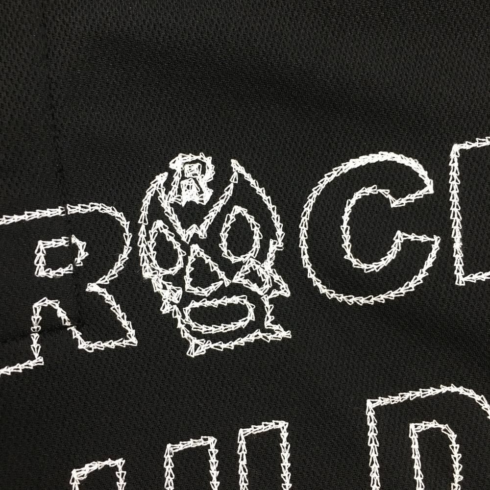 ☆特価☆ラッセルノ 半袖ポロシャツ 黒×白 ルチャマスク 襟裏ロゴ