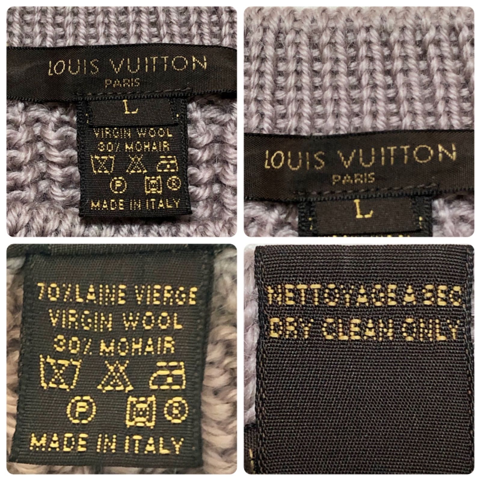 LOUIS VUITTON ルイヴィトン ニットセーター 半袖 ウール×モヘア size 