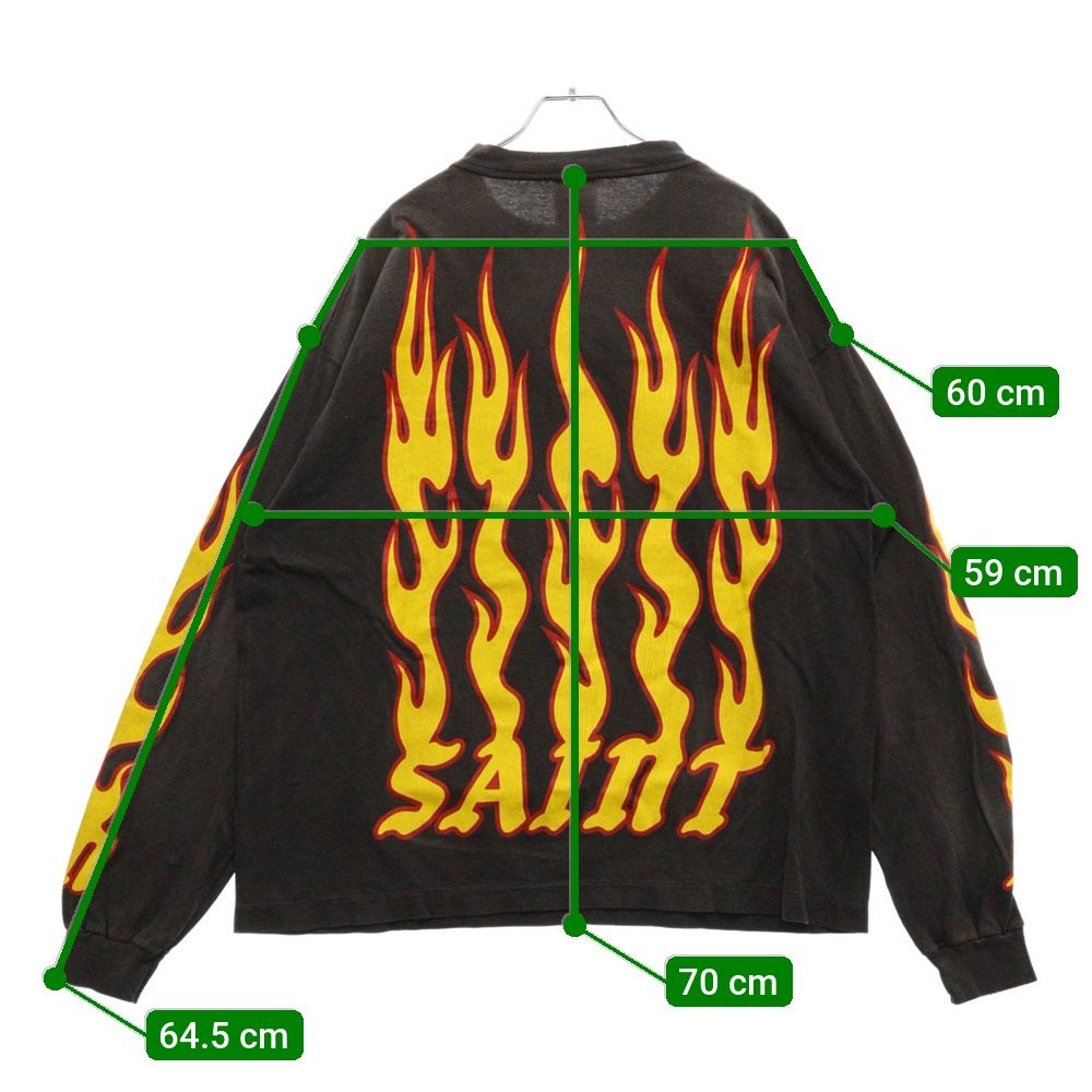 【セントマイケル】フレイムデザイン長袖カットソー セントマイケル】フレイムデザイン長袖カットソー セント