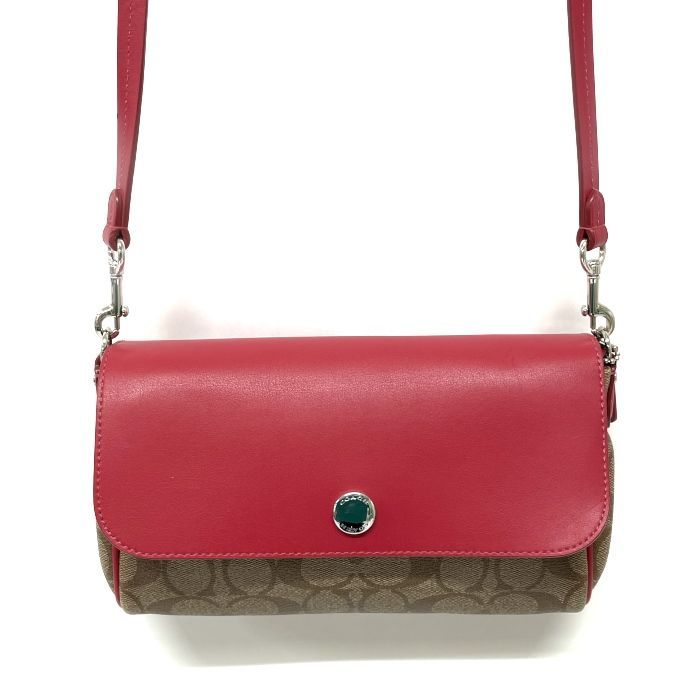 コーチ COACH ショルダーバッグ レザー PVC シグネチャー リバーシブル 