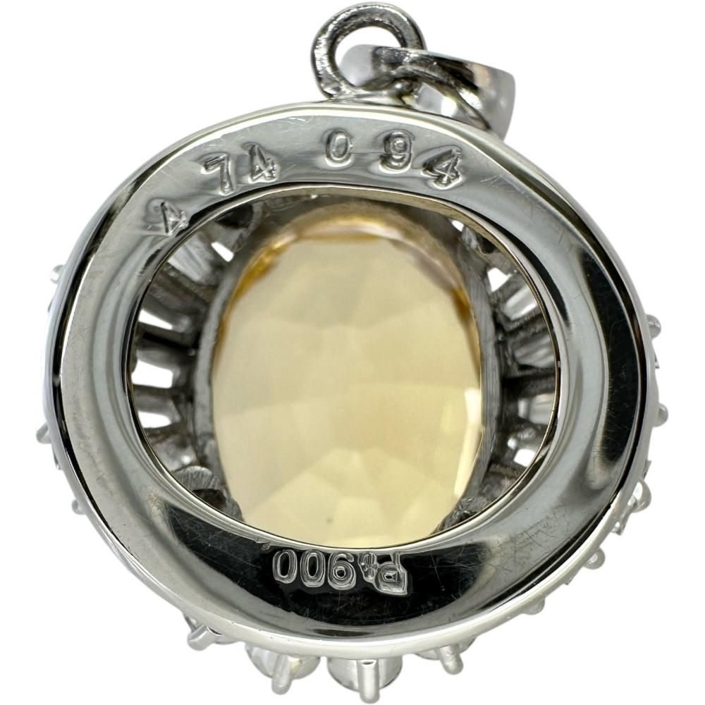 インペリアルトパーズ 4.74ct ダイヤモンド 0.94ct ペンダント