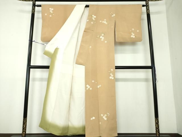 平和屋着物●上質な小紋　舞桜　鬼しぼ縮緬　金彩　ゑり善扱い　正絹　逸品　DAAU5028ps 平和屋着物○上質な小紋 舞桜 鬼しぼ縮緬 金彩 ゑり善扱い 正絹 逸品