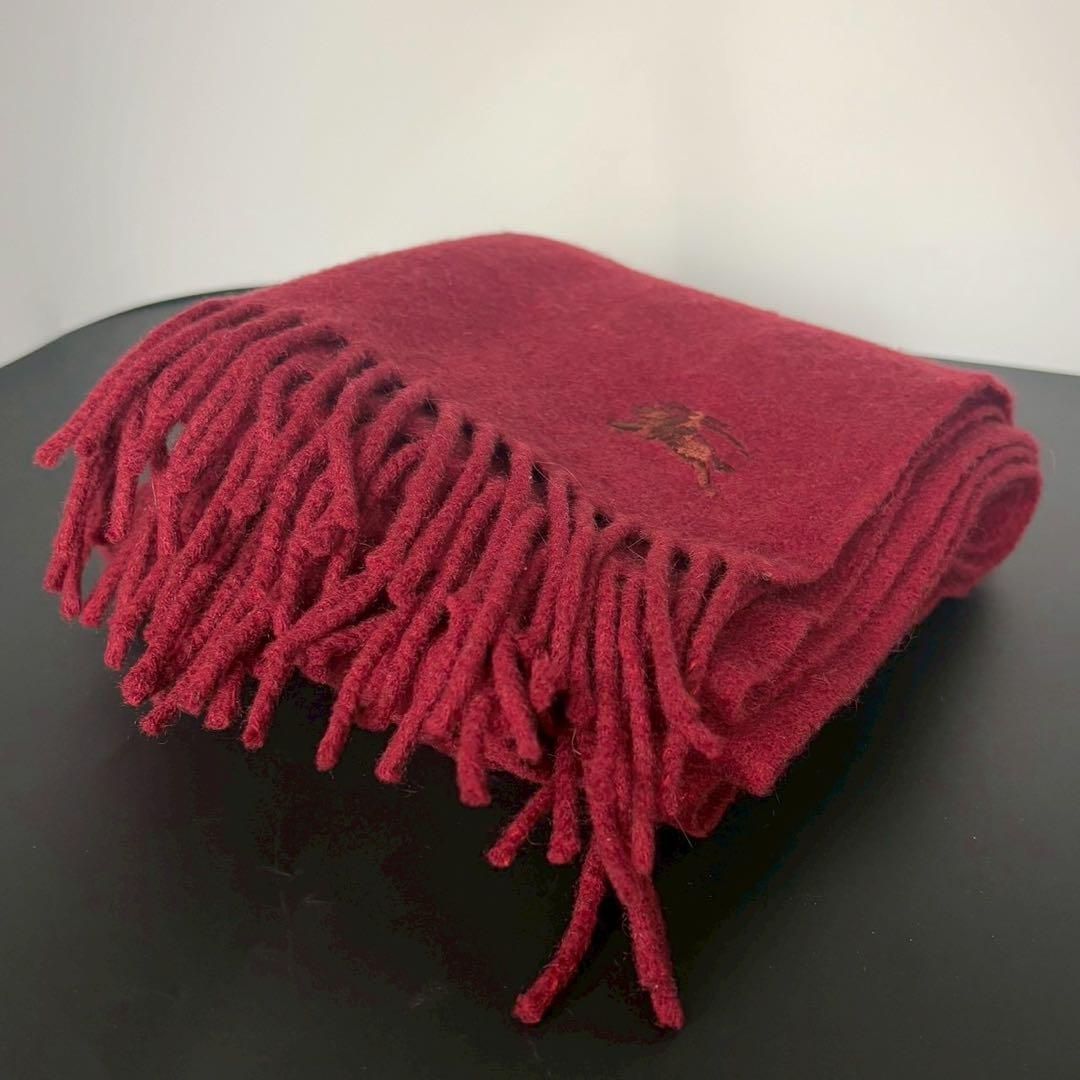 BURBERRYS バーバリー カシミヤ100% マフラー ロゴ刺繍 赤 バーバリー BURBERRY マフラー 赤 カシミア レッド チェック