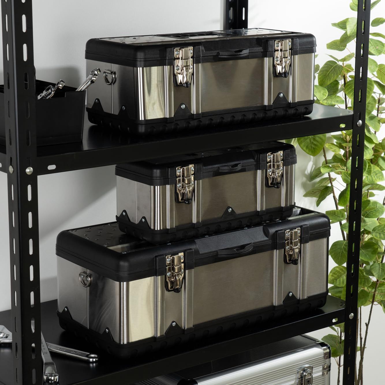 ワインレッド リボン付き手袋 22.5cm JEJアステージ SUSツールボックス W約39×D約18.5×H約