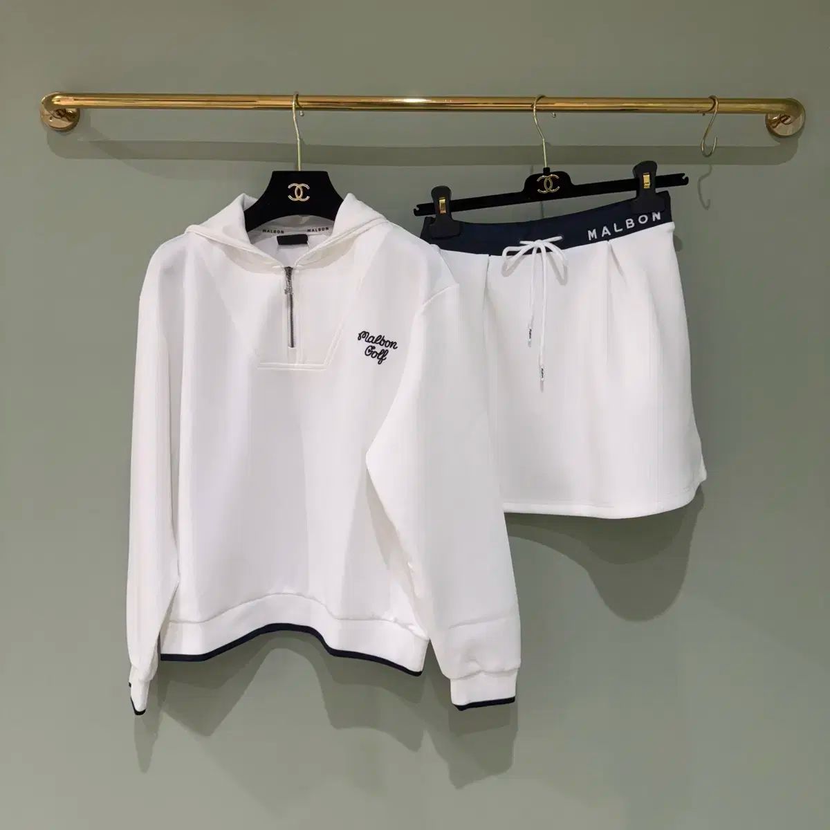 MALBON GOLF マルボンゴルフ ゴルフウェア ホワイト 上下セット セット LLC-HASEGAWATOSO_COM