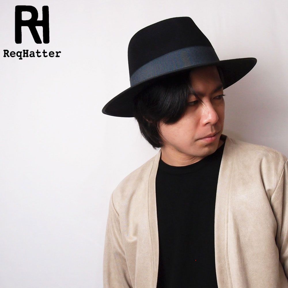 ReqHatter ミドルブリム 2トーン フェルト中折ハット - メルカリ