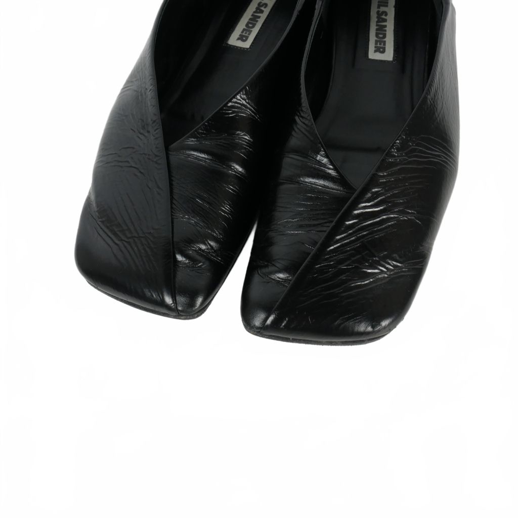 ジルサンダー JIL SANDER 37 フラット バレエシューズ ブラック 靴