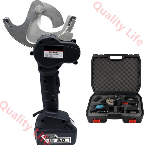 電動ケーブルカッター 18V電動ラチェットケーブルカッター 電線切断ツール ケーブル切断工具 Φ50mm-70mm ケーブル切断 銅|アルミなどのケーブルに対応 簡単操作 EC-50M PSE認証