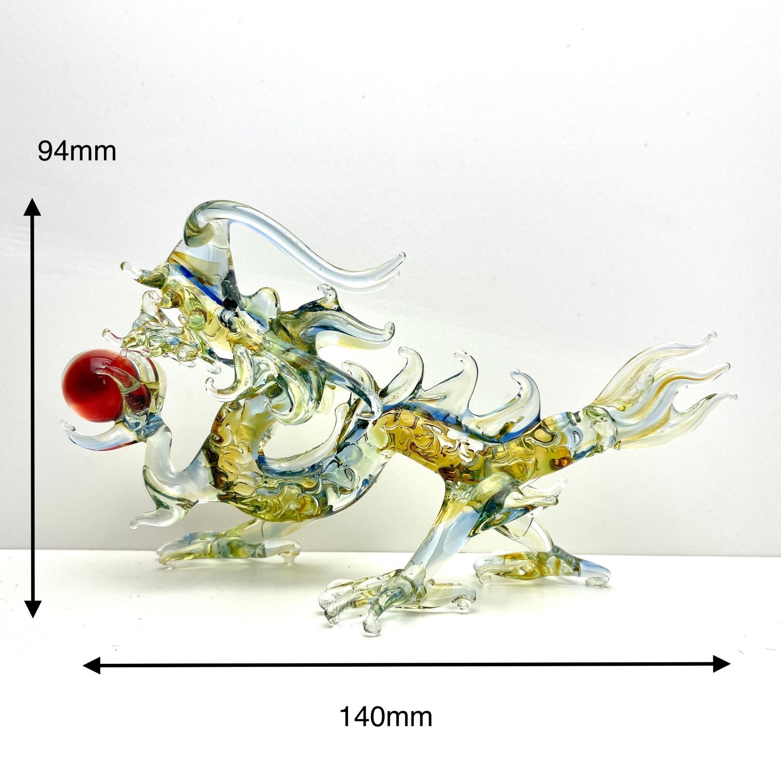 ドラゴン開運グッズの置物 ガラス現品限り貴重 - 置物