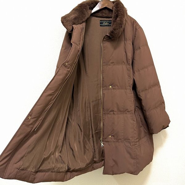 wnc レリアン Leilian コート 13+ 茶系 ダウンコート ヌートリアファー