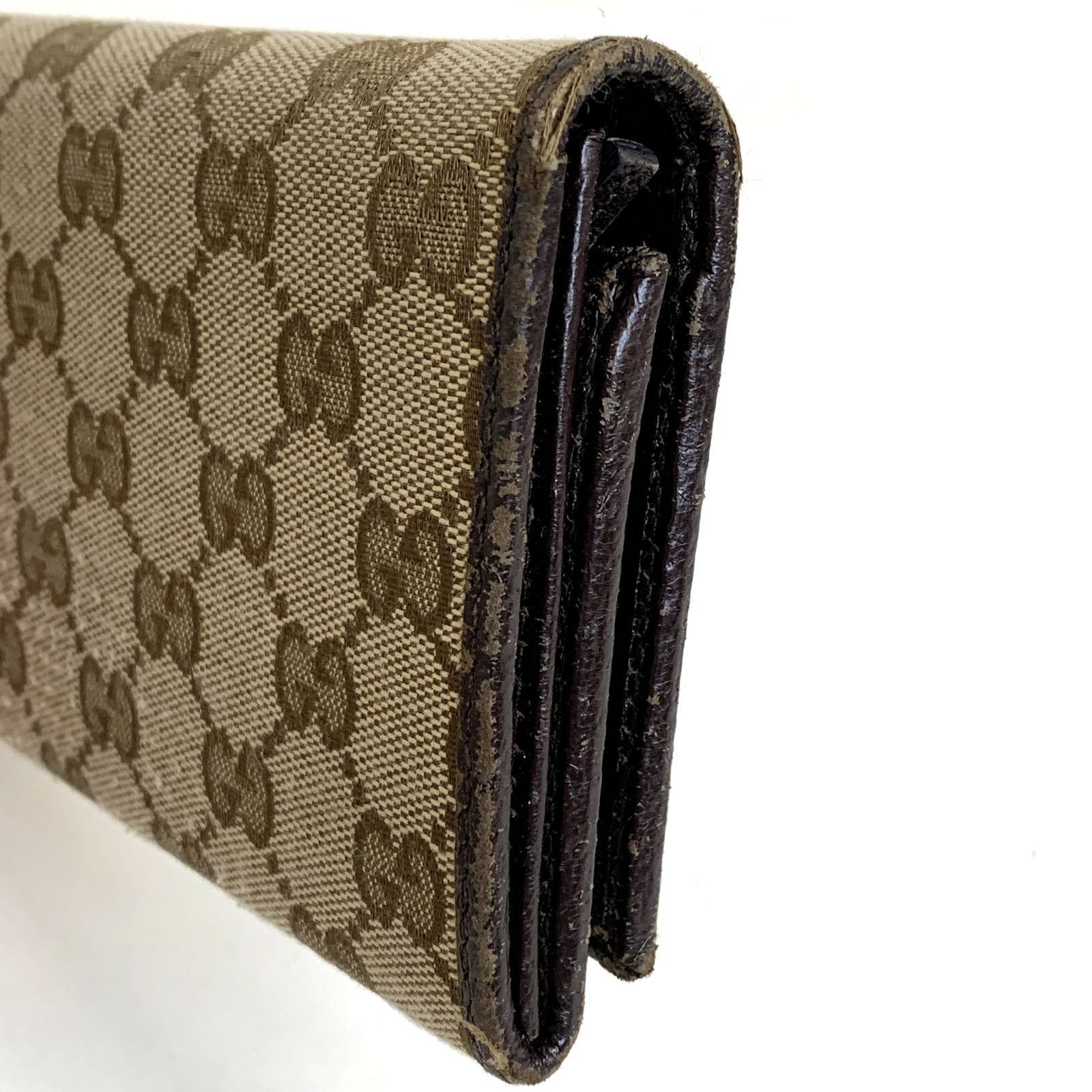 極美品/GUCCI グッチ 長財布　GGライン　GG柄　ロゴプレート　キャンバス GUCCI グッチ 長財布 シェリーライン GGキャンバス GG柄 ロゴ