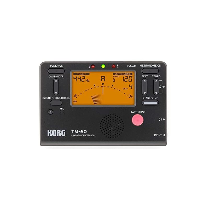 KORG コルグ チューナー メトロノーム TM-60 小型|コンパクト| |吹奏楽|ブラスバンド|オーケストラ|個人練習|持ち運び ブラック TM-60-BK 0