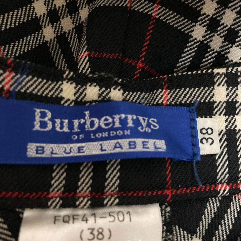90s Y2K バーバリーズブルーレーベル チェック ストレッチ パンツ 黒 良品 BURBERRY BLUE LABEL バーバリーブルーレーベル
