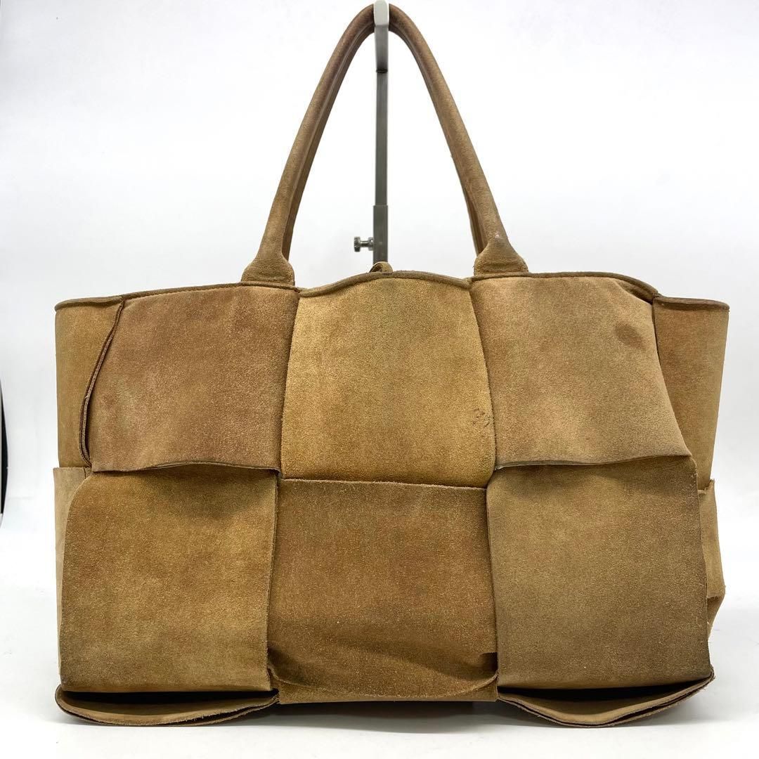 ボッテガヴェネタ アルコトート ハンドバッグ イントレチャート スエード 茶 BOTTEGA VENETA ボッテガヴェネタ アルコトート ハンドバッグ イントレ