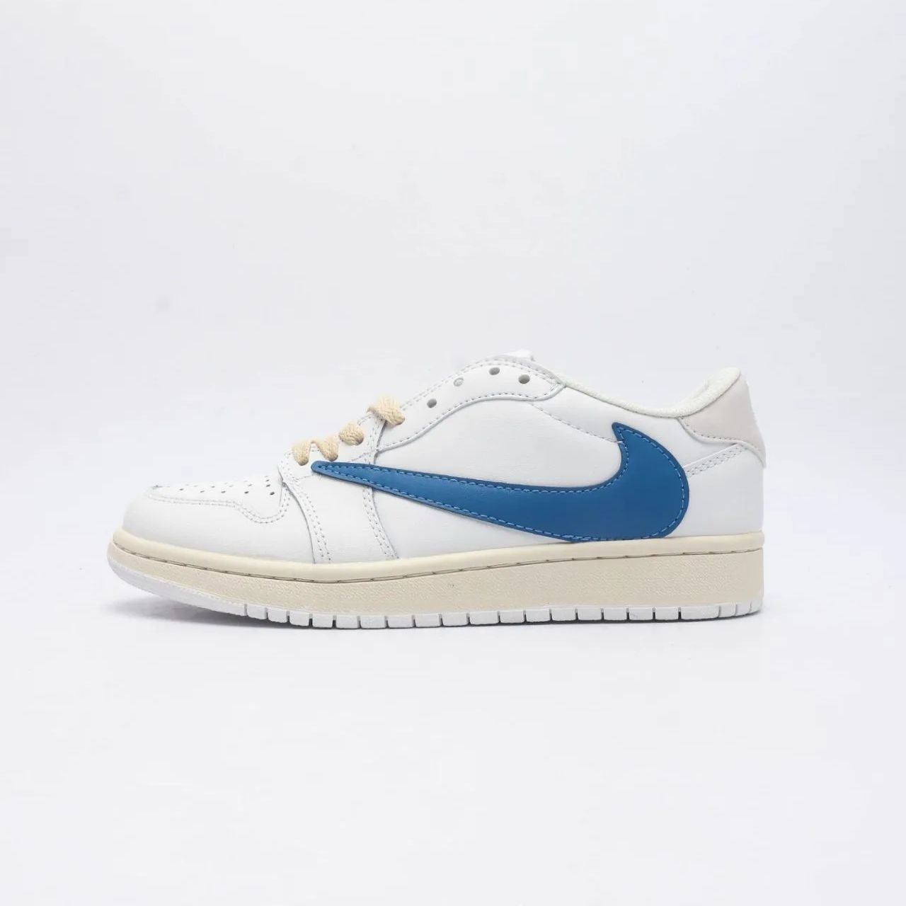 新品 Travis Scott × Fragment × Nike Air Jordan 1 Low OG Sail/Military Blue