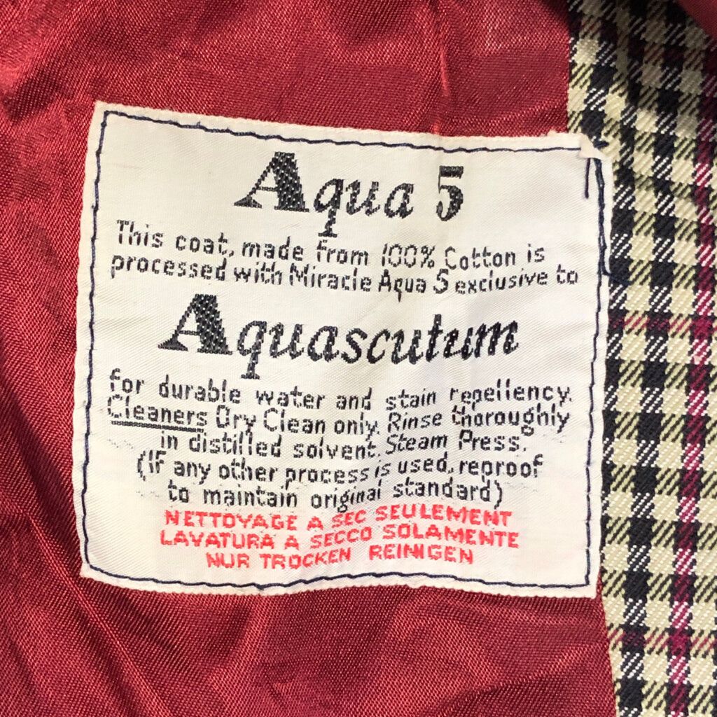 60年代 カナダ製 Aquascutum アクアスキュータム チェック トレンチ