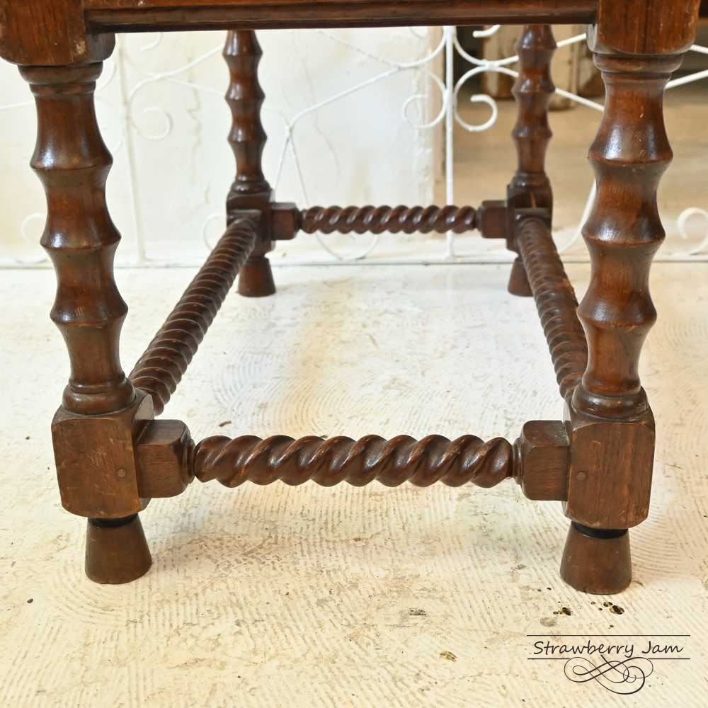 L3705-201 英国アンティーク オーク スツール ラタンチェア