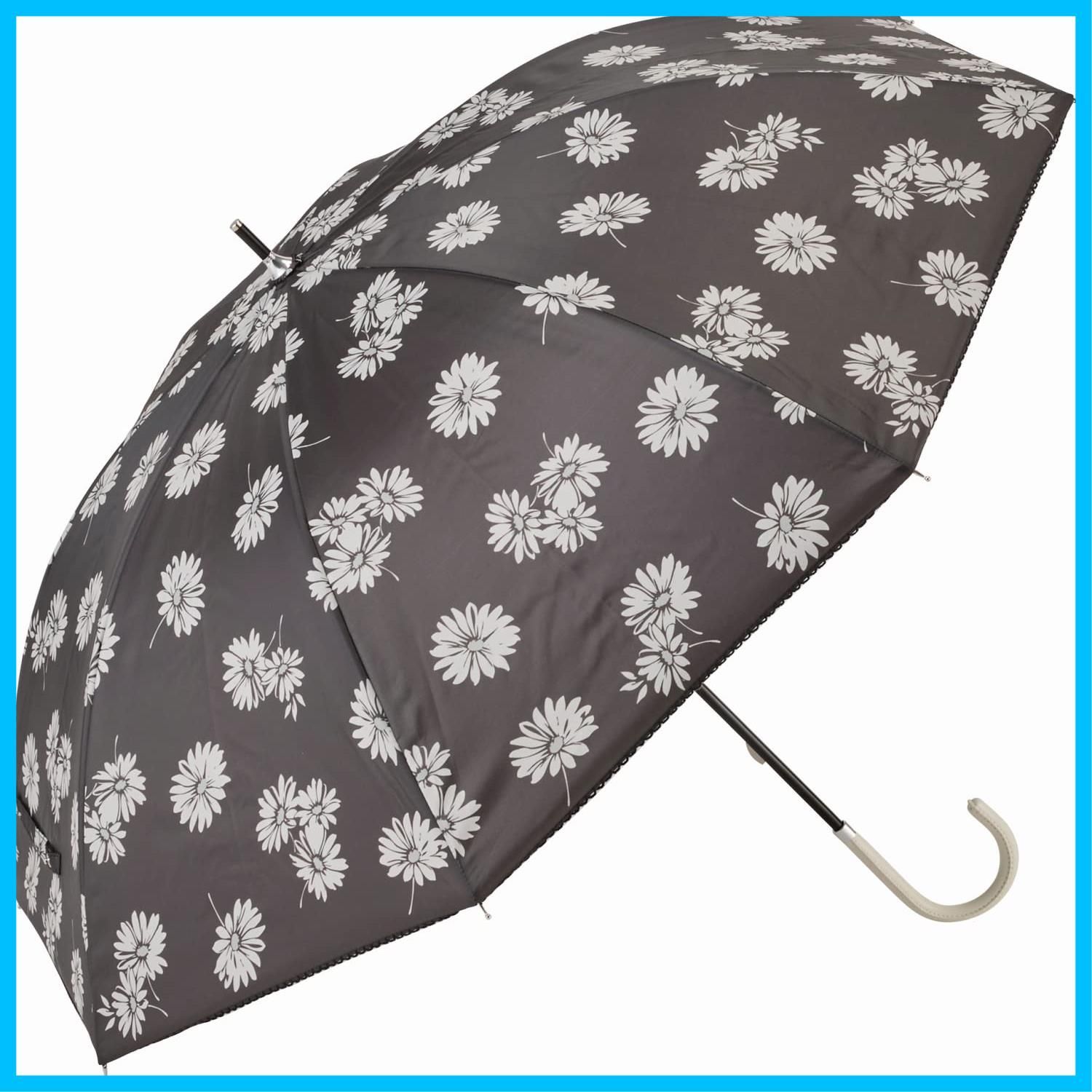商品 モノクロフラワー 手開き ブラック 50 cm 長傘 19600 晴雨兼用 宮嶋