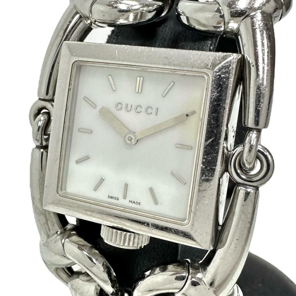 GUCCI|グッチ シニョーリア 116.3 腕時計 ステンレススチール クオーツ シェル文字盤 レディース 真子質店 NN