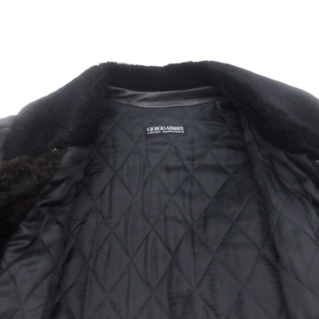 GIORGIO ARMANI 90s LEATHER FLIGHT JACKET BLACK サイズXL