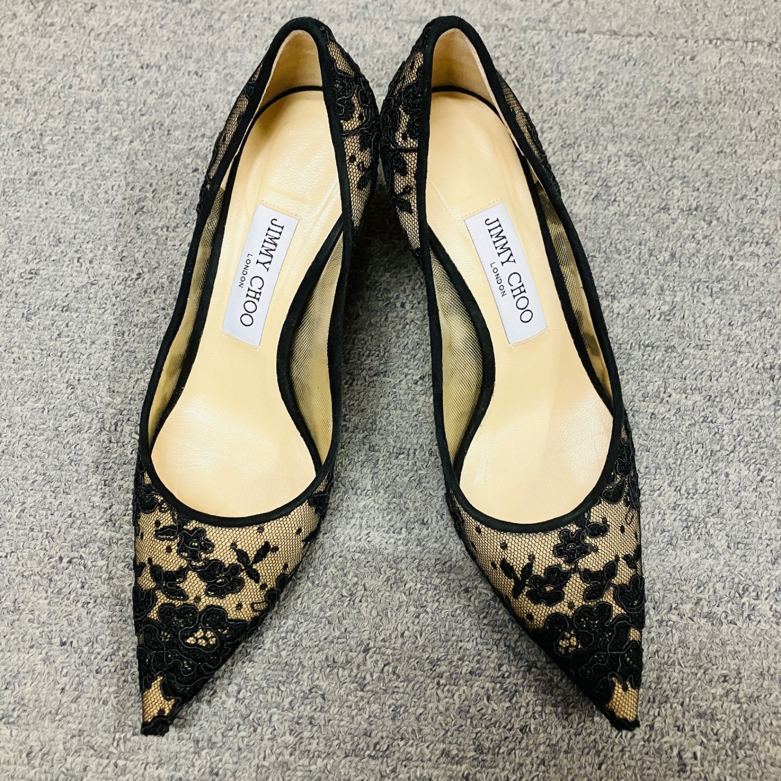 ジミーチュウ フラットパンプス シャンパンゴールド 38ハーフ 25cm