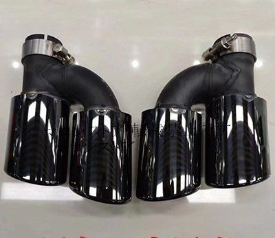 メンズ カーアクセサリー アウディ A5 A6 A7 用 マフラーカッター 2本セット ブラック カスタム外装ss 入荷