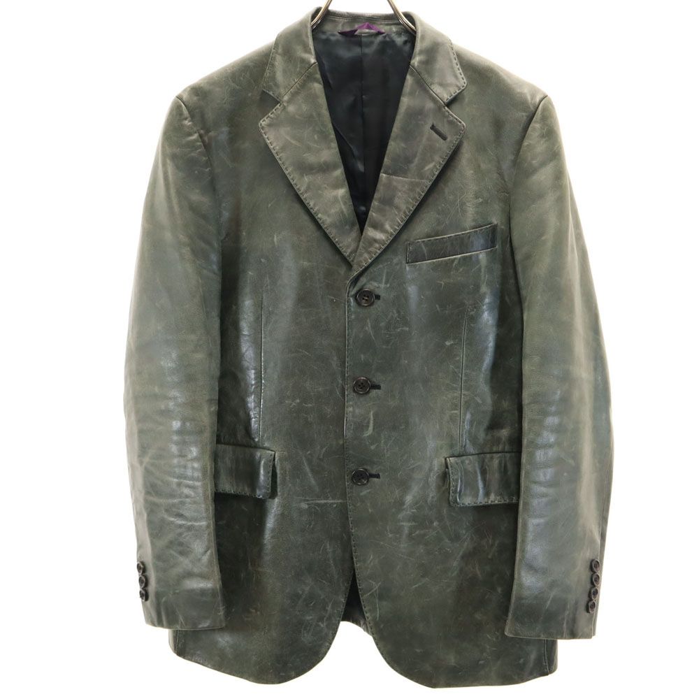 ポールスミス ゴードレザー レザージャケット M カーキ系 Paul Smith メンズ