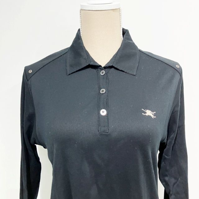 新品未使用　バーバリーゴルフ　ポロシャツ　黒　ワンポイント　大きいサイズ　LL バーバリーゴルフ BURBERRY GOLF 美品 ポロシャツ ゴルフウェア