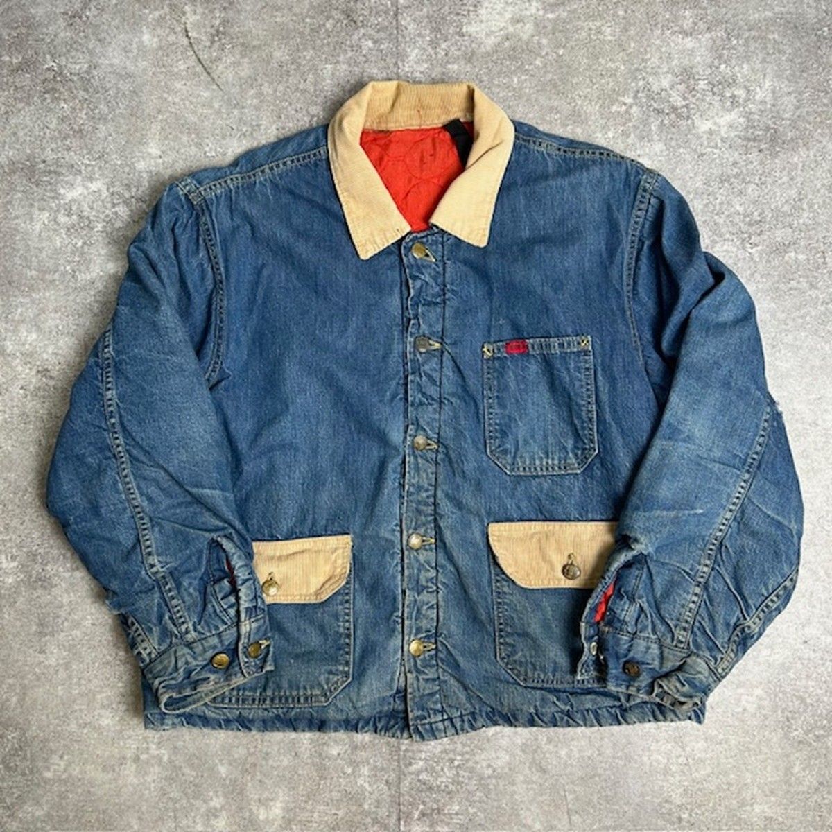 襟コーデュロイ デニムジャケット 70 s BIG SMITH 襟コーデュロイ 