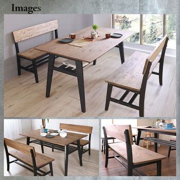 かっこ ダイニング3点ブラック