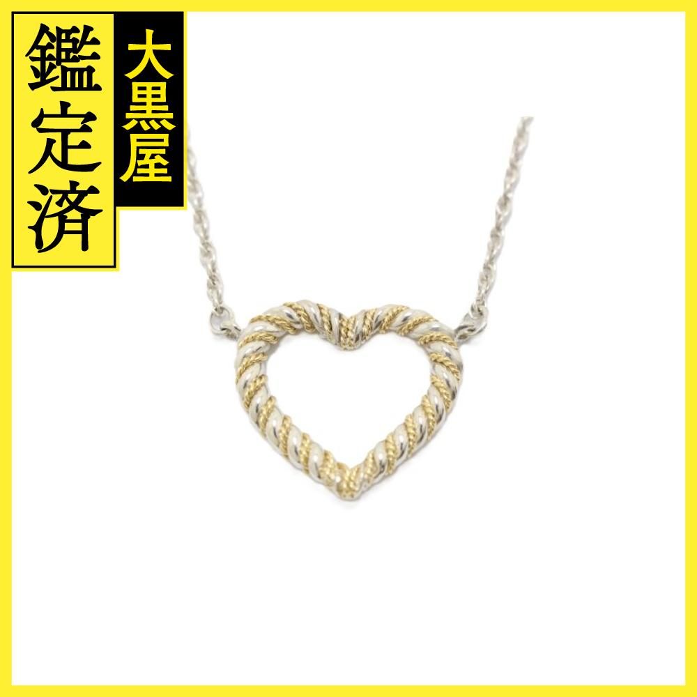ティファニー ツイストハートネックレス シルバー/ゴールド
