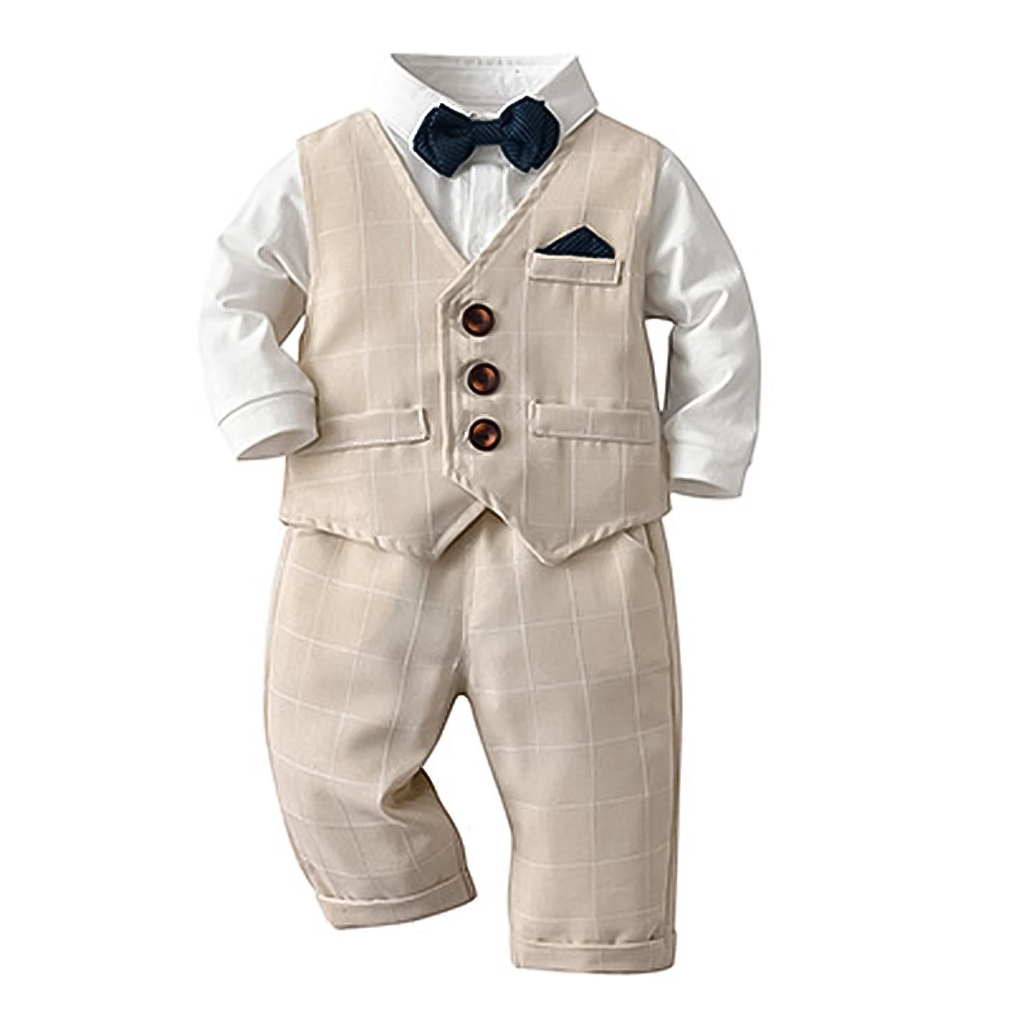 【SALE】子供 スーツ 4点セット 可愛い フォーマル 紳士服 ベビー服 結婚式 男の子 誕生日 卒園式 入園式 [Volunboy] 入学式 お宮参り 70-120cm