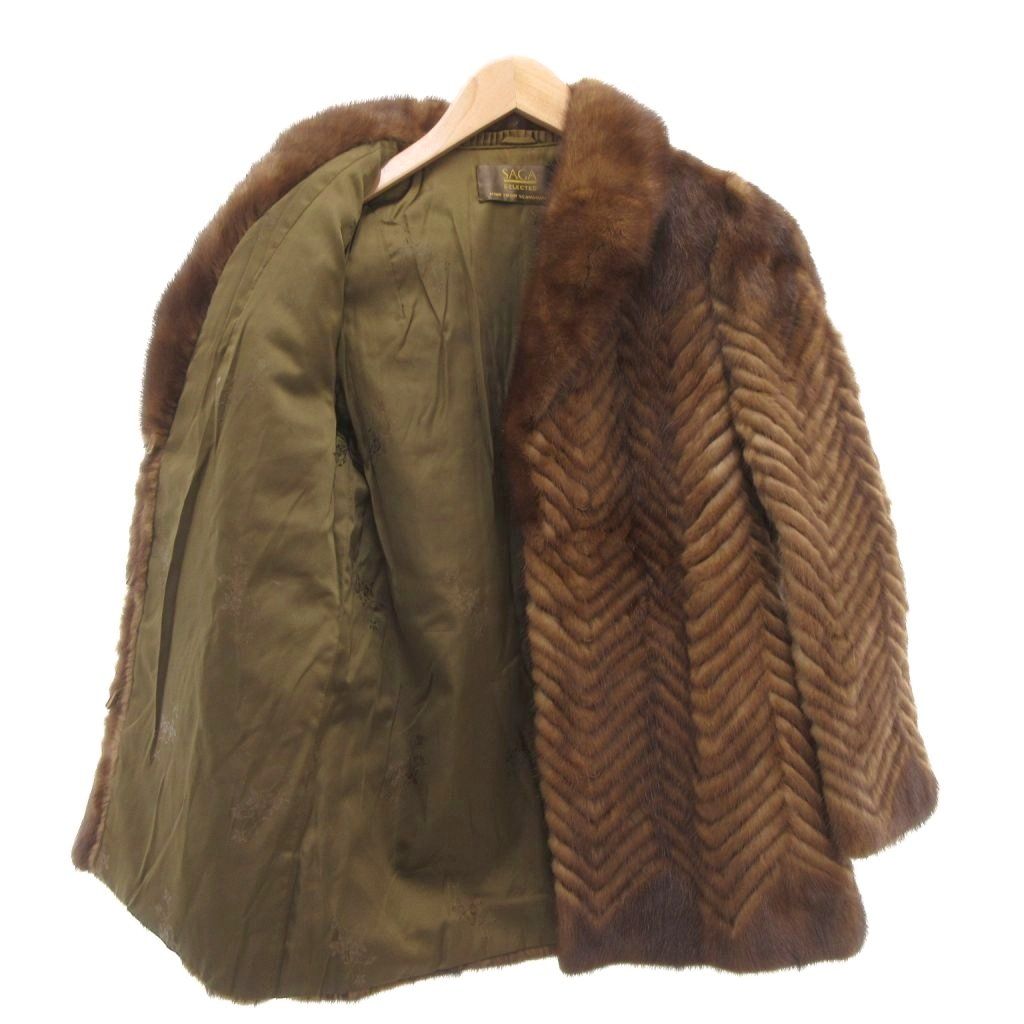 SAGA MINK 毛皮 ハーフコート ファーコート サイズ9 サガミンク