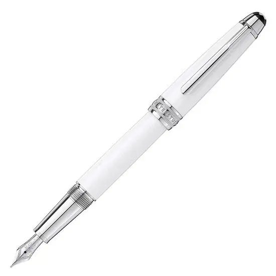 ニップ 2 犬 Montblanc モンブラン マイスターシュテュック クラシック ホワイト ソリティア 万年筆 EF F