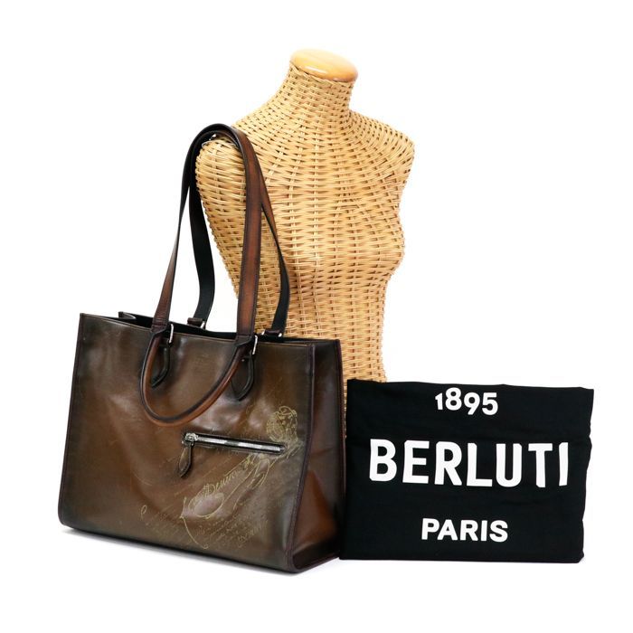 ベルルッティ Berluti ウリス スクリットレザー カリグラフィー パティーヌ トートバッグ 肩掛け ビジネスバッグ 2WAYバッグ  ベネチアンレザー イタリアンレザーメンズ ブラウン 中古 mbd30002 - メルカリ