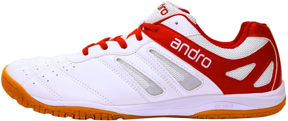 アンドロ andro 卓球 シャッフルステップ ホワイト×レッド SHUFFLE STEP シューズ 靴 スニーカー 部活 練習 トレーニング 試合 合宿 新入部員 メンズ レディース 352210 ホワイト×レッド 26.0