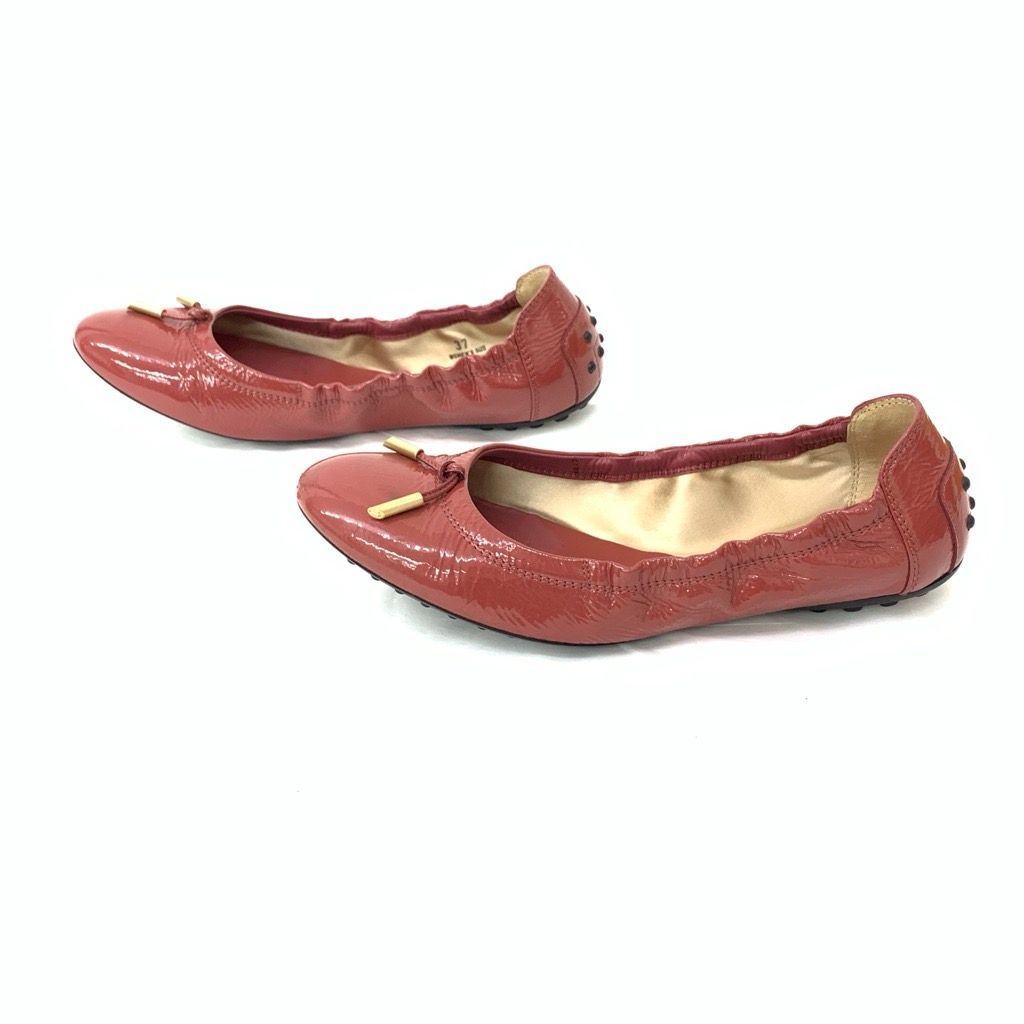 TOD'S トッズ エナメル バレエ シューズ パンプス レッド 37