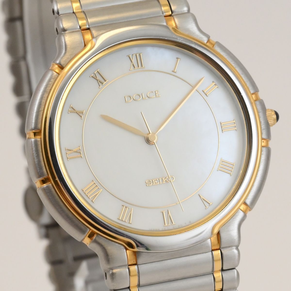 美品】 セイコー SEIKO DOLCE 男性用腕時計 クォーツ シェルパール文字