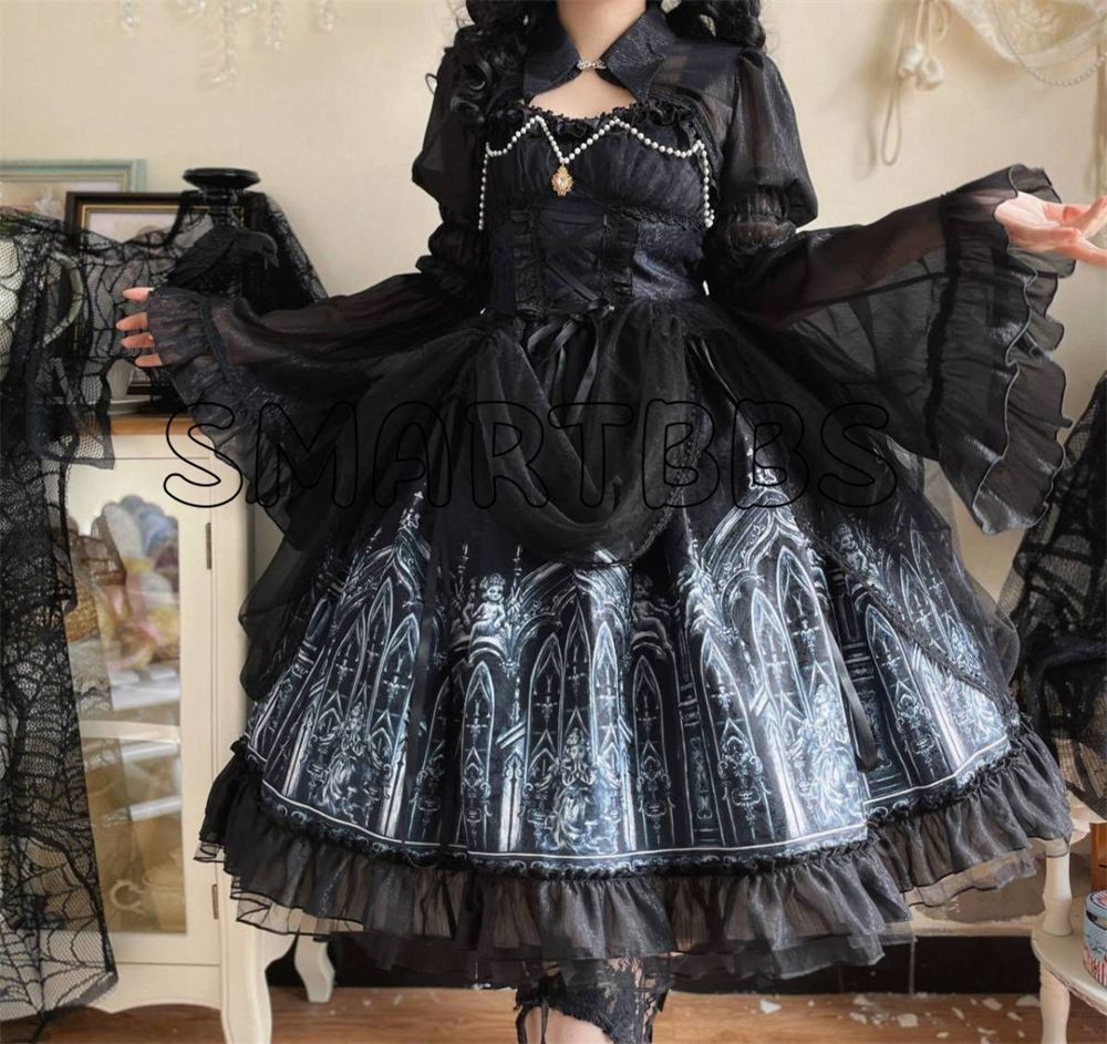 lolita ロリータドレス エレガント ハロウィン コスプレ ワンピース新品 新作 オリジナルデザイン 暗黒ゴシック風 Lolitaワンピース jsk