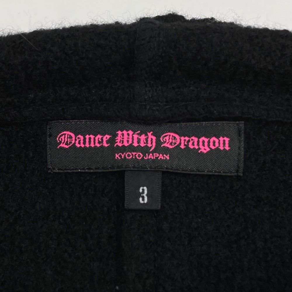 サイズ：3 DANCE WITH DRAGON ダンスウィズドラゴン  ウール混 ニット パーカー 星柄 ブラック系 [240101481563] ゴルフウェア レディース ストスト DANCE WITH DRAGON ダンスウィズドラゴン ウール混 ニット