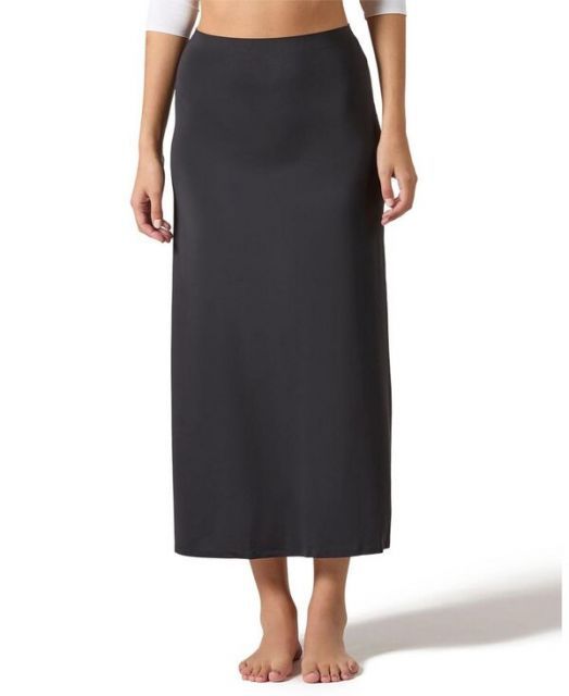 送料無料 メモイ レディース スカート ボトムス Women s Silky-Smooth Bonded 34 Maxi Slip Skirt CSP202-34 Black