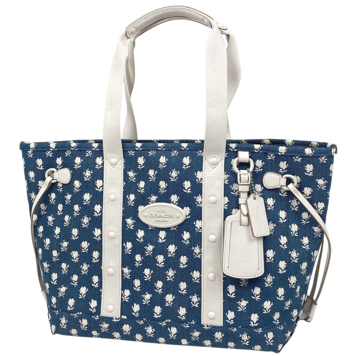 コーチ COACH ロゴ トートバッグ デニム 花柄 ショルダーバッグ 