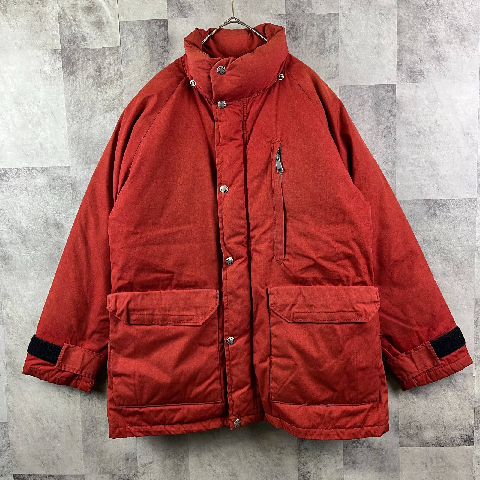 80s USA製 THE NORTH FACE SEROW ダウンジャケット 茶タグ エンジ XS ...