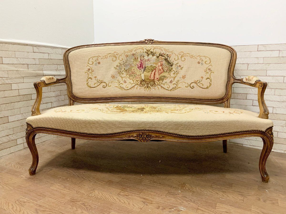 猫脚 イタリア製サロンチェア ロココ調 長椅子 ラブソファ クラシック